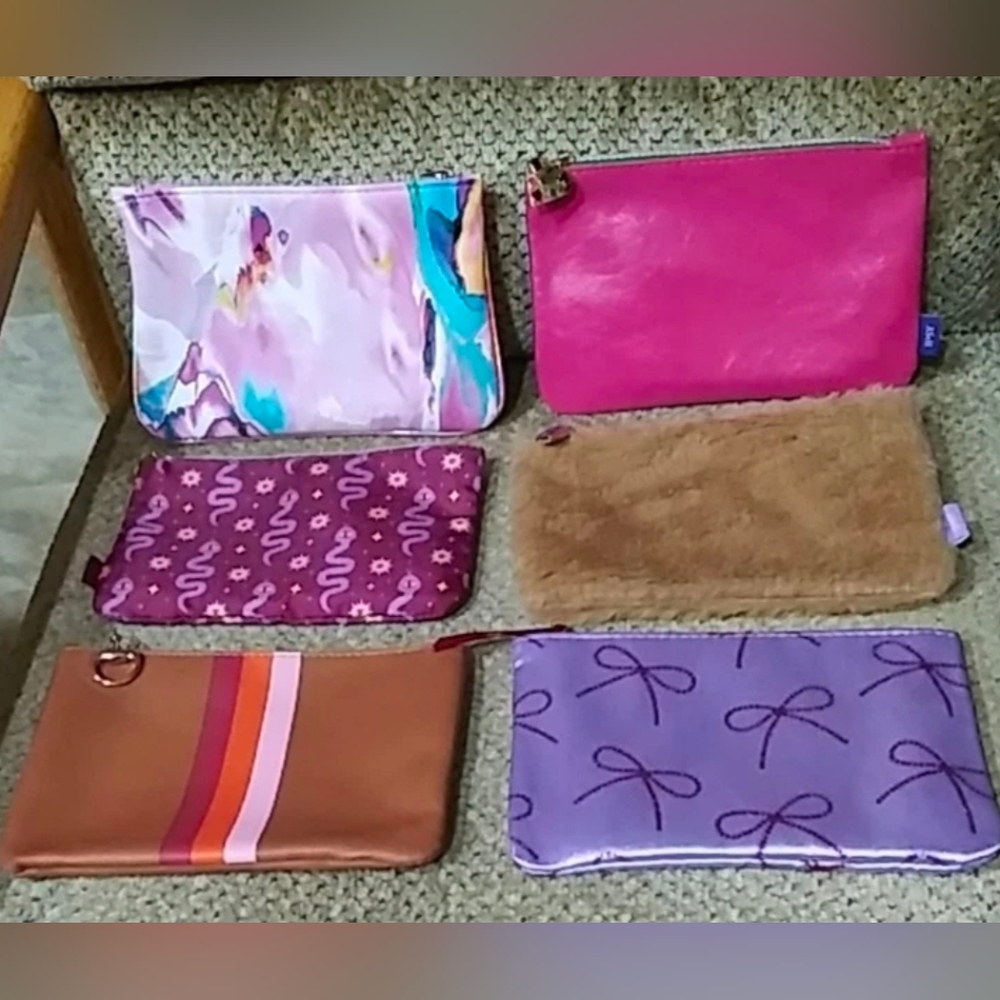 Ipsy Colorful Pouch Set with Pink and Purple Accents